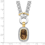 Sterling Silver Flash Gold-plated CZ Necklace - QG-A1FA2C8A-6872