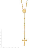 Sterling Silver Flash Gold-plated Polished Rosary Necklace