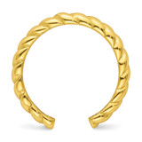 Sterling Silver Flash Gold-plated Textured Twist Adjustable Ring