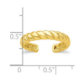 Sterling Silver Flash Gold-plated Textured Twist Adjustable Ring