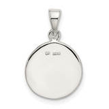 Sterling Silver Glitter Enamel Letter A Initial Circle Pendant