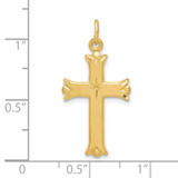 Sterling Silver Gold Tone Diamond-Cut Cross Pendant - QC-69C1753D-6427
