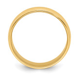 Sterling Silver Gold-plated 6mm Half Round Milgrain Size 10 Band