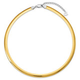 Sterling Silver Gold-plated 6mm Reversible w/2in ext Cubetto Chain