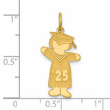 Sterling Silver Gold-plated Class of 2025 Girl Cuddle Charm