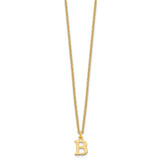 Sterling Silver Gold-plated Cutout Letter B Initial Necklace