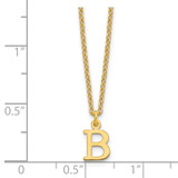 Sterling Silver Gold-plated Cutout Letter B Initial Necklace