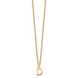 Sterling Silver Gold-plated Cutout Letter D Initial Necklace