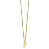 Sterling Silver Gold-plated Cutout Letter F Initial Necklace