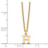Sterling Silver Gold-plated Cutout Letter H Initial Necklace