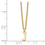 Sterling Silver Gold-plated Cutout Letter J Initial Necklace