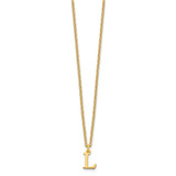 Sterling Silver Gold-plated Cutout Letter L Initial Necklace