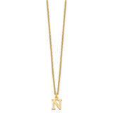 Sterling Silver Gold-plated Cutout Letter N Initial Necklace