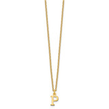 Sterling Silver Gold-plated Cutout Letter P Initial Necklace