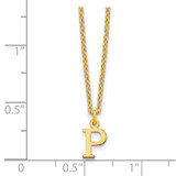Sterling Silver Gold-plated Cutout Letter P Initial Necklace
