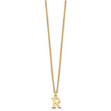 Sterling Silver Gold-plated Cutout Letter R Initial Necklace