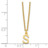 Sterling Silver Gold-plated Cutout Letter S Initial Necklace