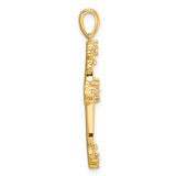 Sterling Silver Gold-plated CZ Cross Pendant - QC-2024E165-6507