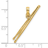 14K 3-D Moveable Drum Sticks Charm