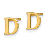 Sterling Silver Gold-plated Letter D Initial Post Earrings