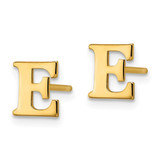 Sterling Silver Gold-plated Letter E Initial Post Earrings