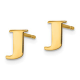 Sterling Silver Gold-plated Letter J Initial Post Earrings