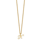 Sterling Silver Gold-plated Letter K Initial Necklace