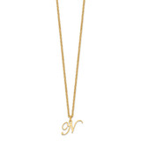 Sterling Silver Gold-plated Letter N Initial Necklace