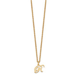 Sterling Silver Gold-plated Letter R Initial Necklace