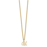 Sterling Silver Gold-plated Letter U Initial Necklace
