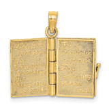 14K 3-D Moveable Enameled AN IRISH PRAYER Book w/Clover Charm