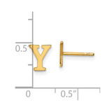 Sterling Silver Gold-plated Letter Y Initial Post Earrings