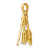 14K 3-D Moveable Garden Hand Tool Collection Charm