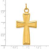 Sterling Silver Gold-plated Polished and Satin Cross Pendant - QC-CBD89864-1664
