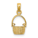 14K 3-D Moveable Handle Basket Charm