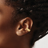 Sterling Silver Gold-plated Polished CZ Pair of 2 Cuff Earrings