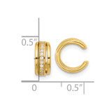 Sterling Silver Gold-plated Polished CZ Pair of 2 Cuff Earrings