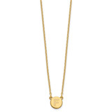 Sterling Silver Gold-plated Tiny Circle Block Letter F Initial Necklace