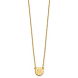 Sterling Silver Gold-plated Tiny Circle Block Letter N Initial Necklace