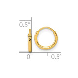 Sterling Silver Gold-tone 1.3mm Polished Endless Hoop Earrings - QE-EFC557FC-8695