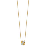 Sterling Silver Gold-tone and Rhodium-plated Polished CZ Knot 18 inch Necklace