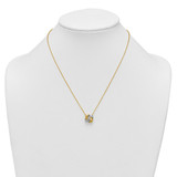 Sterling Silver Gold-tone and Rhodium-plated Polished CZ Knot 18 inch Necklace