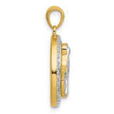 Sterling Silver Gold-tone and Rhodium-plated Polished Miraculous Medal Pendant - QC-7EFF5110-7647