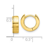 Sterling Silver Gold-tone Brushed 4x13mm Hinged Huggie Hoop Earrings