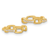 Sterling Silver Gold-tone CZ Chain Link Design Pair of 2 Cuff Earrings