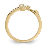 Sterling Silver Gold-tone CZ Cross Ring - QR-887858B3-1547