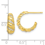 Sterling Silver Gold-tone CZ Post Hoop Earrings - QE-6CD7BFDA-4593