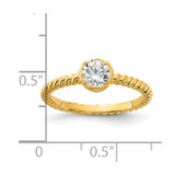 Sterling Silver Gold-tone CZ Twisted Ring - QR-22B7C788-2787