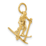 14K 3D Moveable Snow Skier Charm