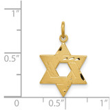 Sterling Silver Gold-tone Engraved Jewish Star Pendant